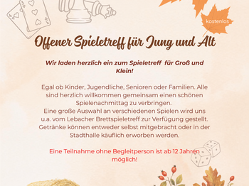 Offener Spieletreff für Jung und Alt-
